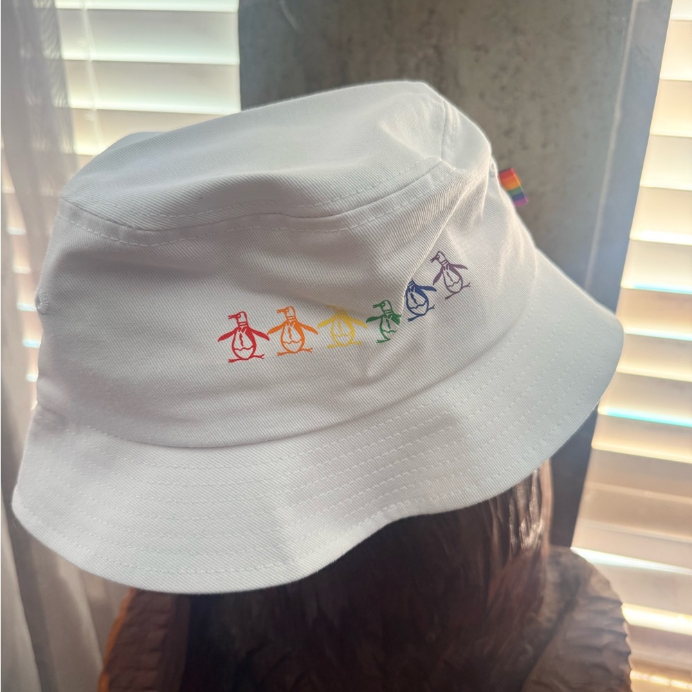White Original Penguin Bucket Hat